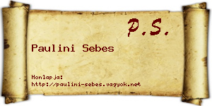 Paulini Sebes névjegykártya